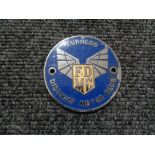 A vintage motor car badge - Furness district motor club