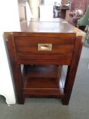 A pair of military style side tables fitted with drawers (2)