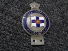 A vintage motor car badge - The Royal Yachting Association