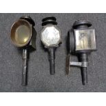 Three cast metal coach lamps