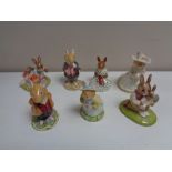 Seven Royal Doulton figures - Bunnykins and Brambley Hedge (7)