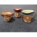 Three large Royal Doulton character jugs - Drake,