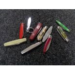 Ten pocket / pen knives various