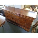 A Willis and Gambier ten drawer sideboard CONDITION REPORT: 161cm wide by 50cm deep