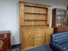 A good quality antique pine kitchen dresser