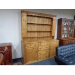 A good quality antique pine kitchen dresser