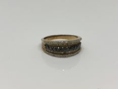 A 9ct gold diamond and gem set ring, size P CONDITION REPORT: 4.