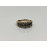 A 9ct gold diamond and gem set ring, size P CONDITION REPORT: 4.