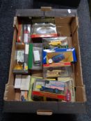 A box of models of Yesteryear die cast items,