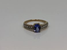 A 9ct gold tanzanite ring, size O CONDITION REPORT: 2.