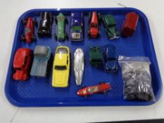 A tray of die cast model vehicles - DInky Trojan van,