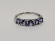 A 9ct gold tanzanite ring, size N CONDITION REPORT: 1.