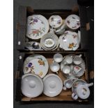 Two boxes of Royal Worcester flame proof Evesham china
