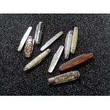 Ten pocket / pen knives various