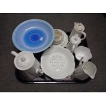 A tray of Shelley comport, plain white china,