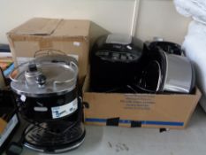 A Delonghi coffee machine, Russell hobs bread maker,