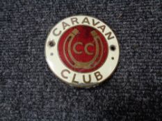 A vintage motor car badge - The Caravan club