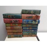 Fifteen early twentieth century illustrated children's adventure books including five first