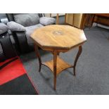 A nineteenth century inlaid rosewood occasional table