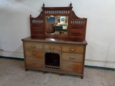 A late nineteenth century mahogany mirror backed sideboard