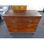 A nineteenth century mahogany three drawer chest