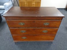 A nineteenth century mahogany three drawer chest