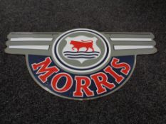 A vintage metal sign 'Morris Motor Cars' CONDITION REPORT: 72cm by 38cm.