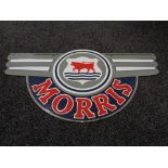 A vintage metal sign 'Morris Motor Cars' CONDITION REPORT: 72cm by 38cm.