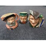 Three large Royal Doulton character jugs - Falstaff,