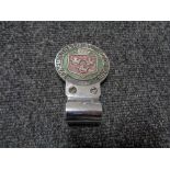 A vintage motor car badge - Tynemouth district motor club