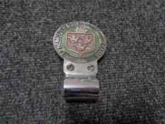 A vintage motor car badge - Tynemouth district motor club