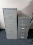 Two twentieth century filing cabinets (no keys).