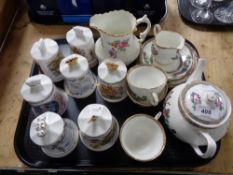 A tray of Aynsley ware china bells,