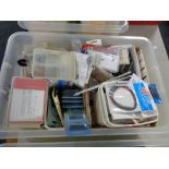 A box of model making parts, accessories,