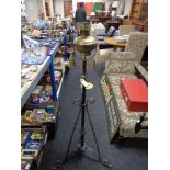 A Victorian telescopic floor lamp