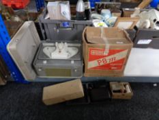 A boxed Continental projector, precision film splicer,