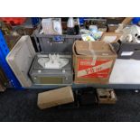 A boxed Continental projector, precision film splicer,