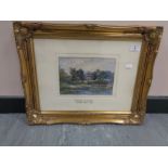 Walter Scott Wood (1867 - 1929) : Ovingham Village 1923, watercolour, signed, 16 cm x 22 cm, framed.