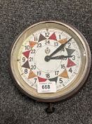 A Bakelite cased electric RAF style sector clock CONDITION REPORT: The dial is