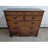 A nineteenth century mahogany five drawer chest