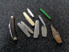 Ten pocket / pen knives various