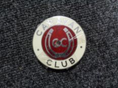 A vintage motor car badge - The Caravan club