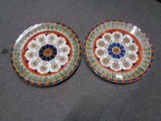 A pair of Royal Doulton Cypress cabinet plates