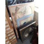 A quantity of decorative framed picture,