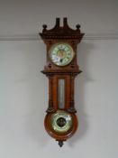 A Victorian clock barometer wall piece