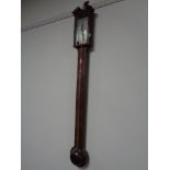 A mahogany nineteenth century stick barometer
