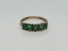 A 9ct gold emerald set ring,