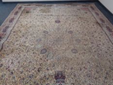 A large machine made Persian designed carpet 320 cm x 440 cm.