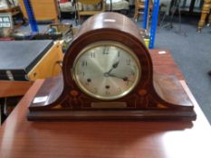 An Edwardian inlaid mahogany bracket clock