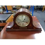 An Edwardian inlaid mahogany bracket clock